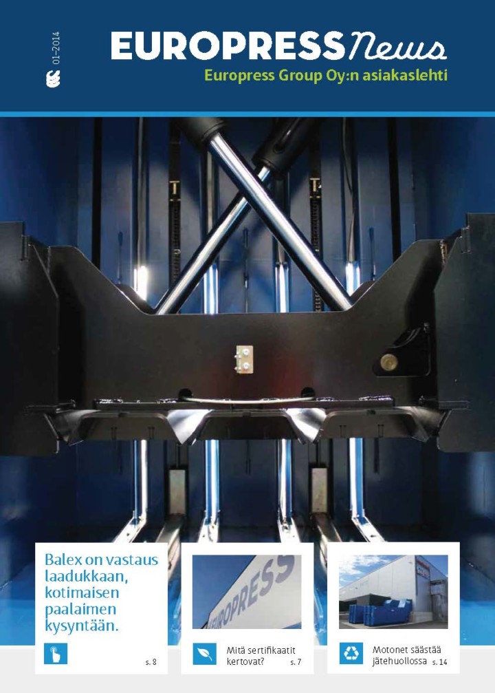 Kotimaisten jätepuristimien ja jätepaalaimien valmistus Suomessa Keravalla