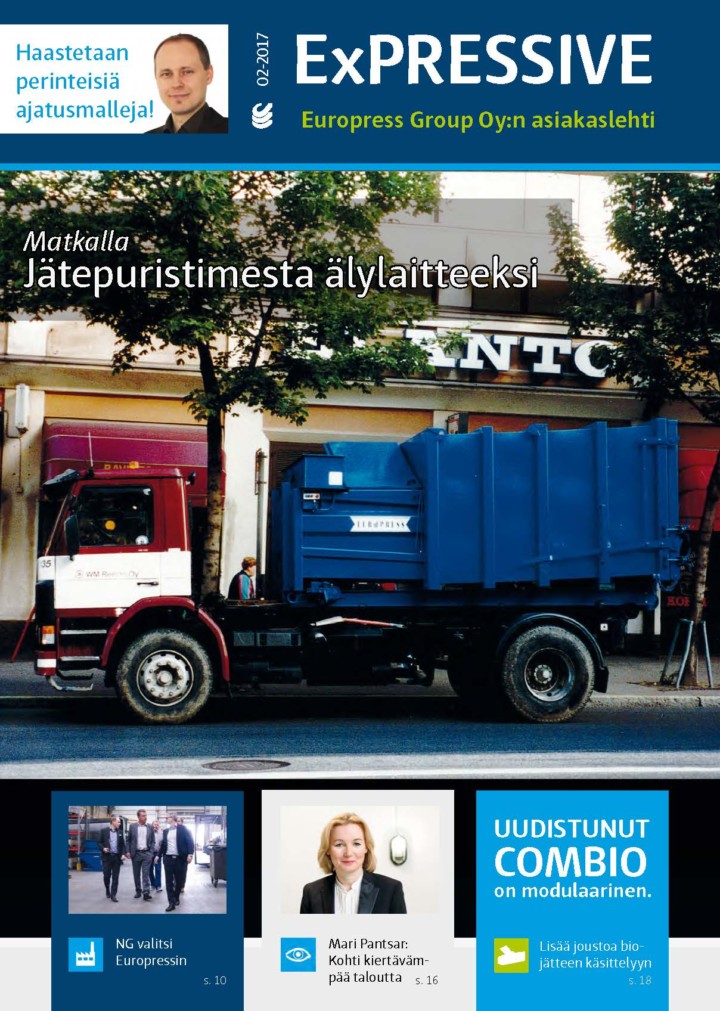 Kerromme jätepuristimien ja jätepaalaimien kehityksestä, jätehuollon uudistuksesta Myyrmannissa sekä uudesta yhteistyöstä kierrätysyrityksen kanssa.